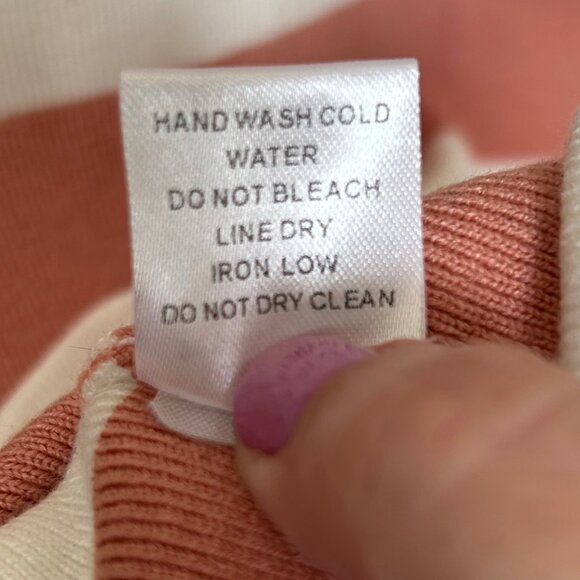 NWOT Altar'd State Payton Coral and White Striped Cropped Knit Sweater Top Sz XL - Picture 7 of 8